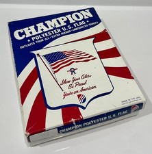 Vintage DETTRA 50 Star CHAMPION Polyester 5' x 8' AMERICAN FLAG New Old Stock picture