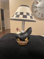 Warren Kimble Sm. Chicken Lamp + Shade Cottage Core (Country Farmhouse Decor picture