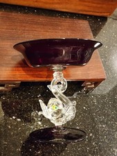 Vntg 50s Salviati Murano Venetian Ruby Red Cocktail Martini Glass w Dolphin Stem picture