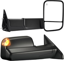 Tow Mirrors Compatible with 2009-2018 Dodge Ram 1500, 2010-2018 2500 3500, Flip picture