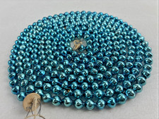 7 ft Vintage BLUE Mercury Glass Beaded Christmas Garland Strand ~ JAPAN picture