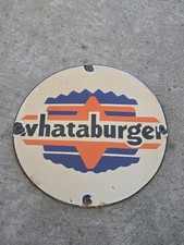 VINTAGE WHATABURGER PORCELAIN SIGN FAST FOOD RESTAURANT CORPUS CHRISTI, TX 12