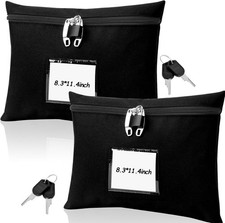 Cash Bag with Lock and 2 Keys Money Bag For Cash With Lock 11.4 * 8.3inch Mon picture