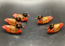 Lot Of 5 VTG Resin Mandarin Ducks Chopstick Holders Figurines Home Decor 2
