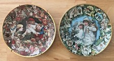 VINTAGE 1992 1993 HAMILTON VICTORIAN LOT OF 2 CHRISTMAS PLATES BY JOHN GROSSMAN picture