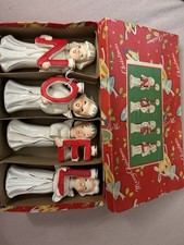 Vintage MCM Relco NOEL Angel Christmas Figurine Set of 4 Boxed Hand Painted picture