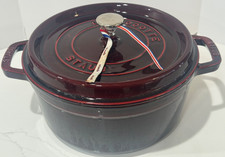 STAUB CAST IRON LA COCOTTEE GRENADINE PLUM DUTCH OVEN #24 9 3/8