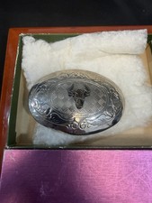 Vintage Comstock Silversmiths Weather Bull Embroidered Belt Buckle picture