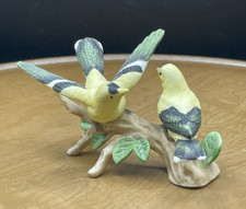 Lefton Rare Yellow Birds Porcelain Figurine #00130 Pristine NWOB Vintage picture