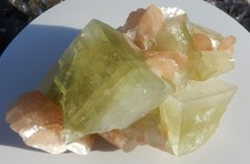 Gorgeous Candy-Apply Green Fluorapophyllite / Apophyllite with Pink Stilbite picture