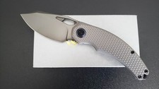 Kunwu Knives PADRE Reverse Tux Vanax Blade Gray Diamond Milled Titanium Handles picture