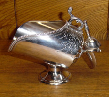 Antique EPBM HF&Co Harrison Fisher Sheffield Silverplate Sugar Scuttle & Scoop picture