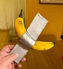 Trending Duct Tape Banana Painting Style Hand Forged Art Modern Wall Decor Gift picture