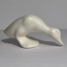 Vintage BAUER POTTERY Cal-Art MINIATURE DUCK / 4.5 Inches / IVORY GLAZE picture