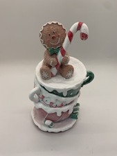Cracker Barrel Christmas Gingerbread man in stacked cups, resin, glitter picture