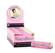 Blazy Susan Pink 1 1/4 Rolling Papers Full Box 50 Packs 50 Leaves 2500 Total picture