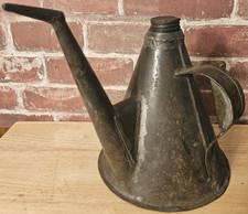 ANTIQUE WHALE OIL RAILROAD LAMP FILLER OIL CAN - VERY EARLY PRIMITIVE picture