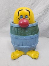 VTG 1971 KILROY PEEK-A-BOO COIN PIGGY BANK HOBO TOY BLUE YELLOW NO STOPPER 13