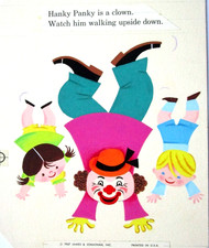1967 CIRCUS CLOWN ORIGINAL CHILDREN'S BOOK PAINTING cel drawing comic art picture