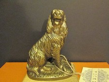 Cocker Spaniel Metal Figurine Statue on Wood Base, NEW picture