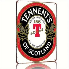 Vintage The Best Beer Label from Tennent'S Tin Metal Signs Home Décor 8x12 picture
