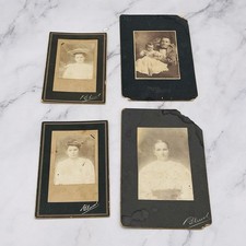 Lot of 4 Atq Cabinet Cards & CDV Photos Women in Family  1870s–1890s NC picture