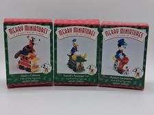 Vintage 1998 Hallmark Merry Miniatures Mickey Express Figurines - Set Of 3 picture