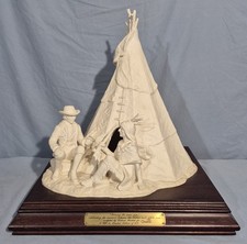 Goebel  “Passing The Peace Pipe “  Bisque Porcelain Sculpture, LE 297/400 picture