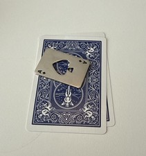 Ace Of Spade Shaped Cutout Card Guard Poker Hand Protector Metal NEW picture