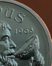 1968 Bacchus Salutes Mardi Gras New Orleans Coin Token Vintage blue picture