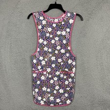 Vintage 60s 70s Flower Power Mod Bib Apron Smock with Button Closure Lightweight picture