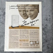 Vintage 1936 Norge Refrigerator Print Ad See the Norge Before You Buy Appliance picture