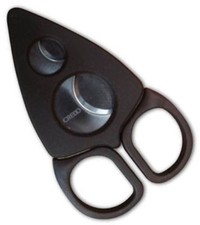 Black Credo Stainless Steel 2 Blade Special T Dual Cigar Cutter Scissor - 2400 picture