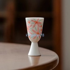 25ml White Porcelain Hand-painted High Footed Cup Zen Tea-tasting Cup Master Cup picture