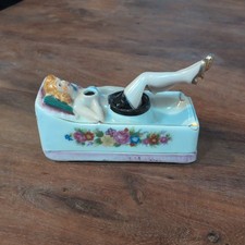 1950s Naughty Nodder Ashtray Lady Moving Legs G Nov. Co. Japan Patent TT No Fan picture