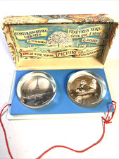 2-pcs Concave Glass Paperweight New  Vintage Style picture