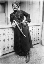 Georgian nobleman in traditional dress and fur cap 1910 OLD PHOTO picture