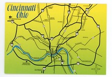 Postcard Cincinnati Ohio Map City Map picture