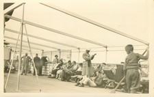 Steam Ship Postcard RPPC Antique c1930 On Board Real Photo Passengers Tourists N picture