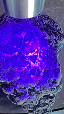 Fluorescent Mineral Specimen 165g Morongo Valley CA Black Shimmer Rock UV Glow picture