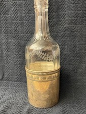 VTG American Etched Glass Decanter Sterling Silver Sleeve/Stopper Manchester MGF picture