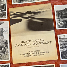 Vtg 1939 Death Valley National Monument Map Brochure & 13 Frashers RPPCs Lot grt picture