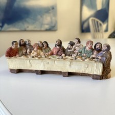 Vintage The Last Supper Figurine 1995 Jesus 12 Apostles Resin Statue Detailed 3D picture