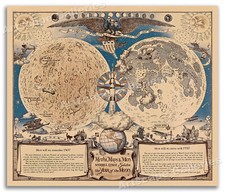Moon Map - Tribute to the NASA Apollo Moon Program - 16x20 picture