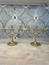 Vintage Baldwin Brass 3 Arm Candle Holder 9 Inch Candelabra picture