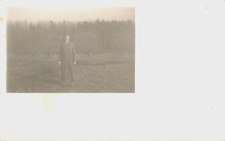 WOMAN OUTSIDE IN ORCHARD PORTRAIT REAL PHOTO POSTCARD 1910 RPPC picture
