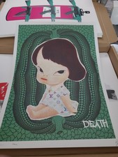 Yoshitomo Nara DEATH NYC Art.  Artist Proof RARE 13x18 Green  picture