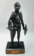Vintage Knight Armor Figurine Malta Sword Shield Medieval Decor 8x3 Malta picture