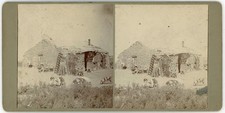 KANSAS STEREOVIEW - Abilene - Sod Home & Family Farm - 1880s/90s VERY RARE picture