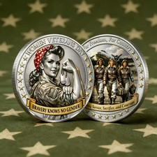 Women Veterans Challenge Coin Female Military Service Honoring Collectible Gift picture